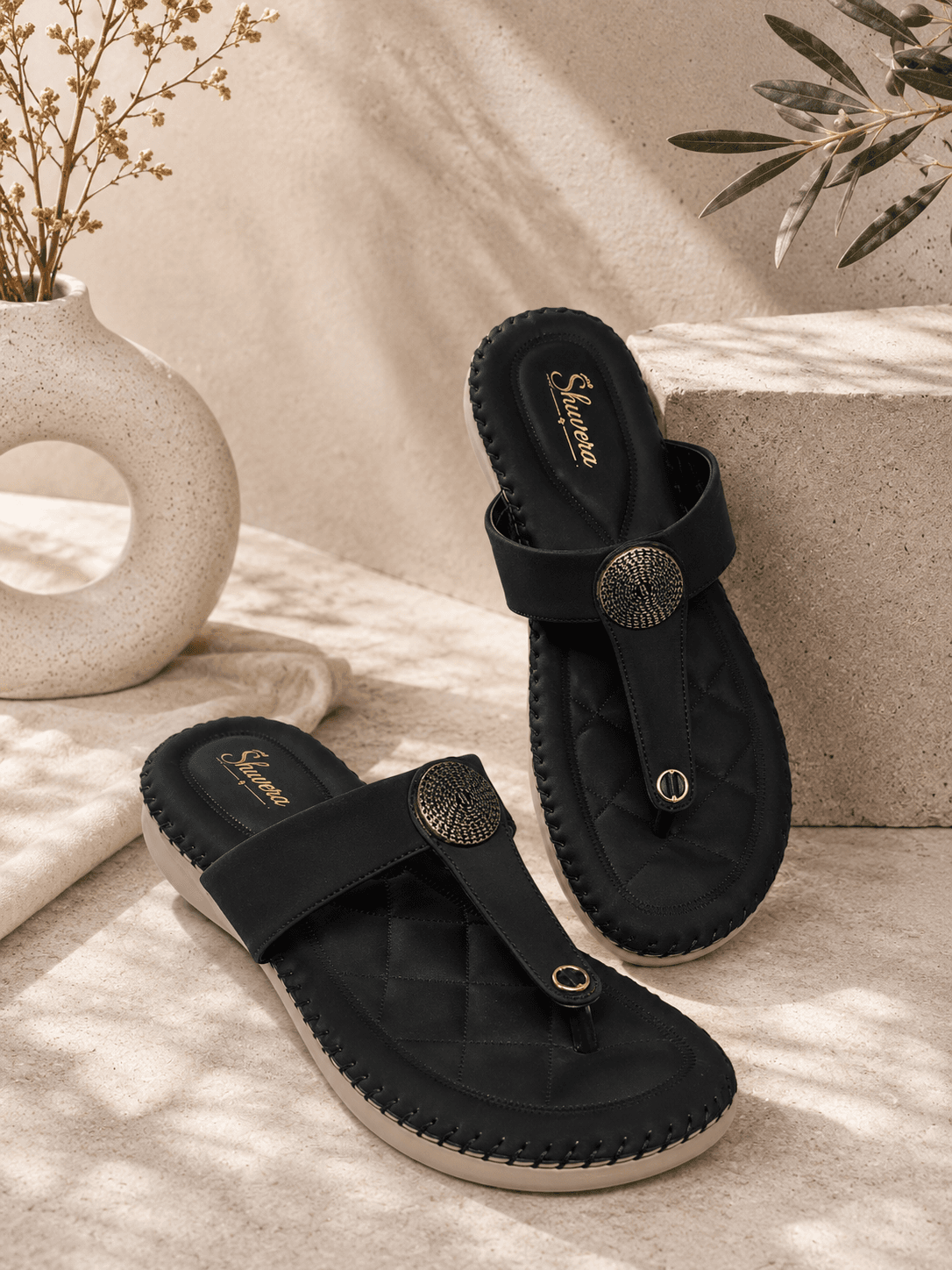 Black & Pink Signature Flat — Fashion Footwear by Shuvera